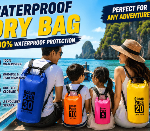 Go Bag Waterproof Travel Dry Bag Ocean Pack for Swimming Kayaking Beach Hiking Outdoor Adventure