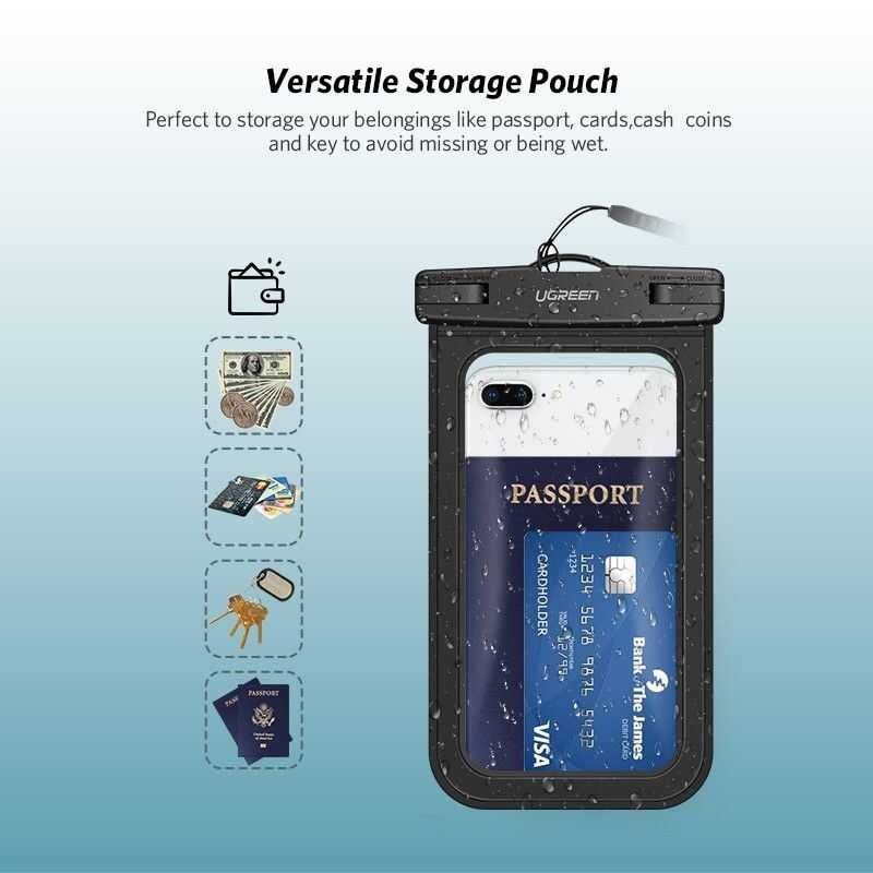 Ce A UGREEN Inch Waterproof Cellphone Bag Universal Durable Underwater Dry For Phone